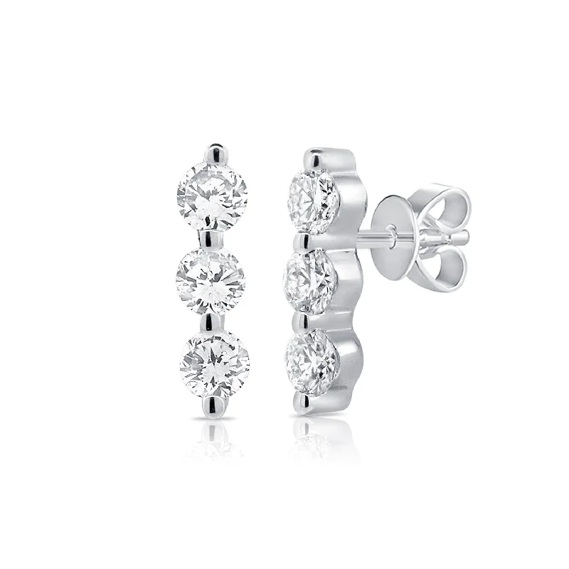 Joelle Diamond Bar Earrings Graduate 14K Gold 1/5ct