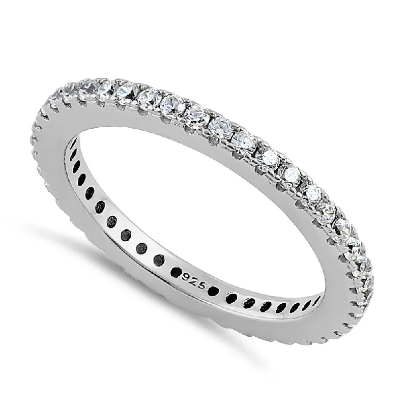 Sterling Silver Stackable Eternity CZ Ring