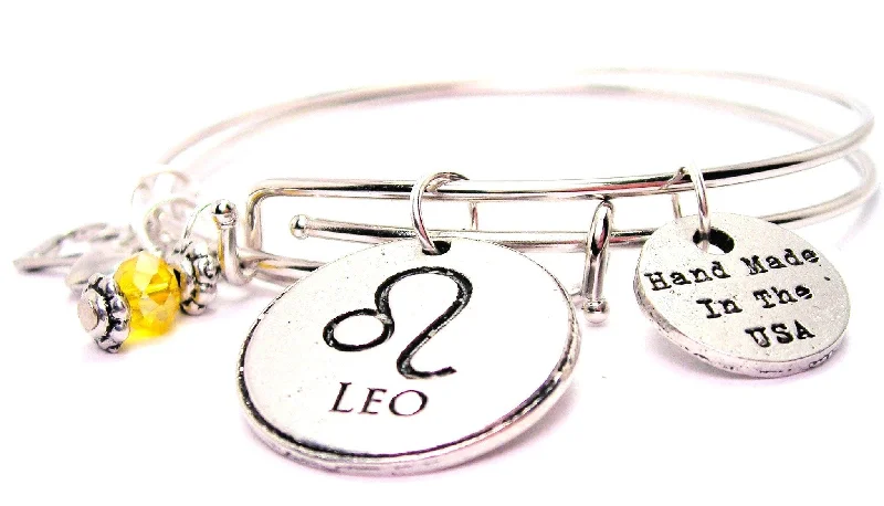 Leo Circle Expandable Bangle Bracelet Set