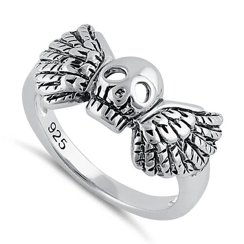 Sterling Silver Winged Skull Ring