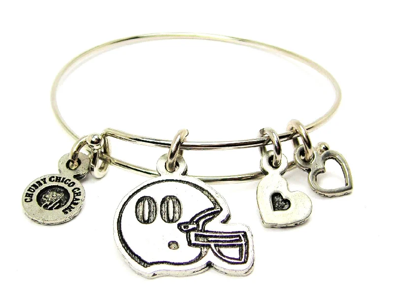 Football Helmet Choose Your Number Adjustable Wire Bangle Bracelet