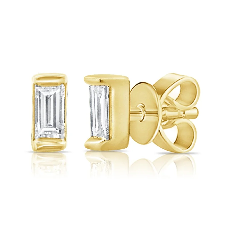 Joelle Baguette Diamond Tiny Stud Earrings 1/10 ct. t.w. 14K Gold