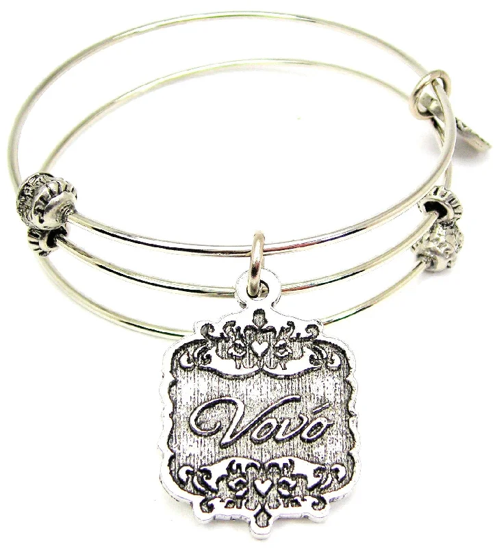 Vovo Victorian Scroll Triple Style Expandable Bangle Bracelet