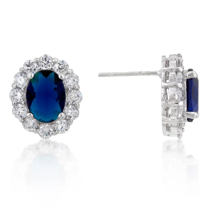 Royal Wedding Sapphire Earrings - 12 Mm L X 10 Mm W X 8 Mm H