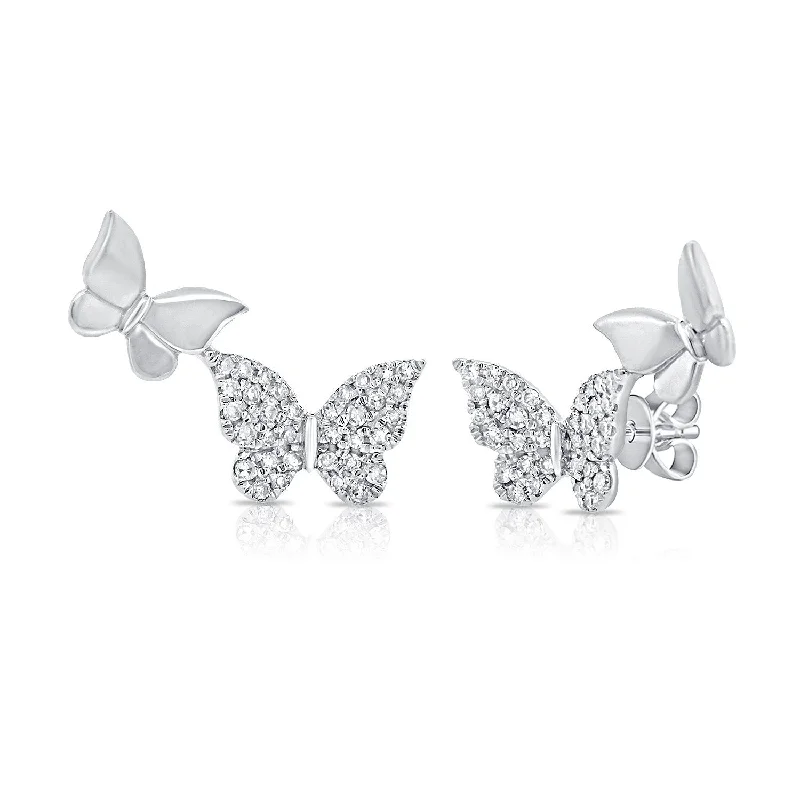 Joelle Diamond Butterfly Stud Earrings 14K Gold