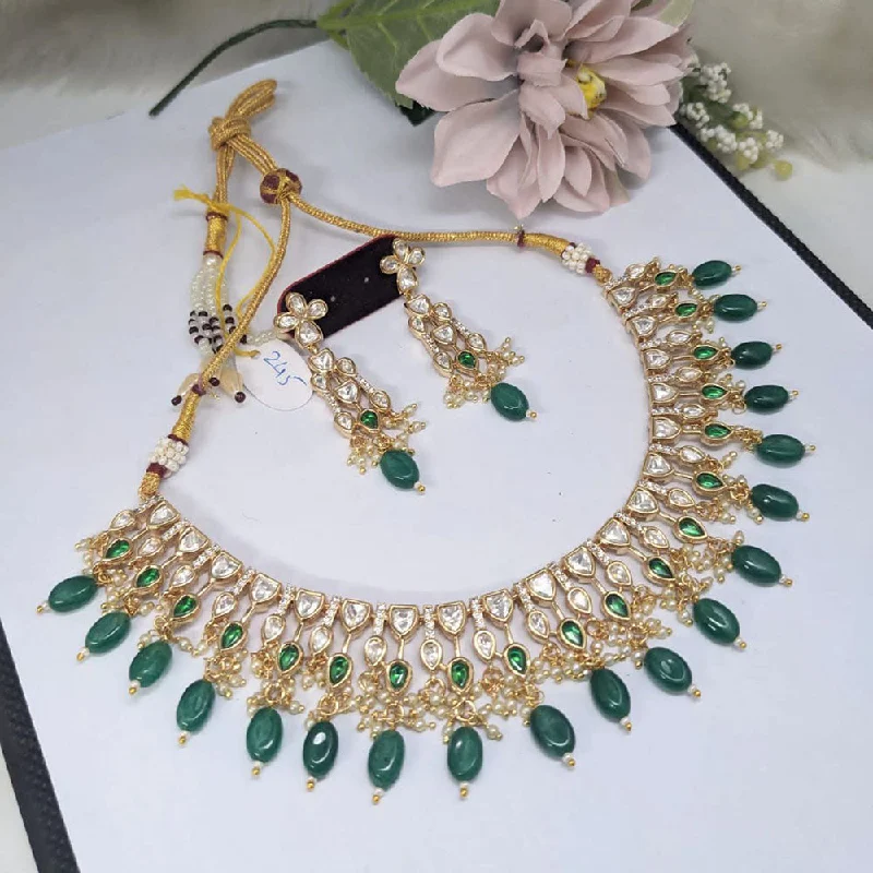 Aamrapali Gold Plated Polki Kundan Necklace Set