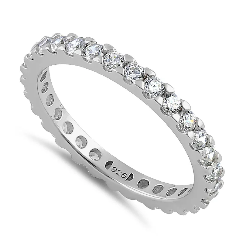 Sterling Silver Stackable Eternity CZ Ring