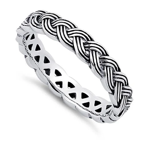 Sterling Silver Braid Eternity Band