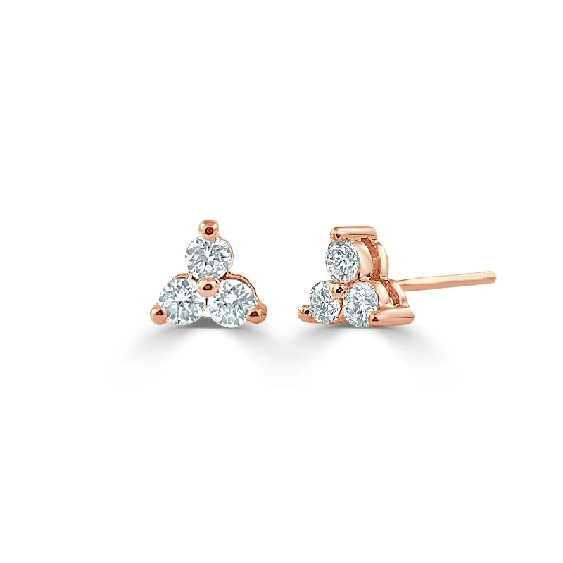 Joelle Diamond Stud Earrings 14K Rose Gold 1/4ct TDW - Pink