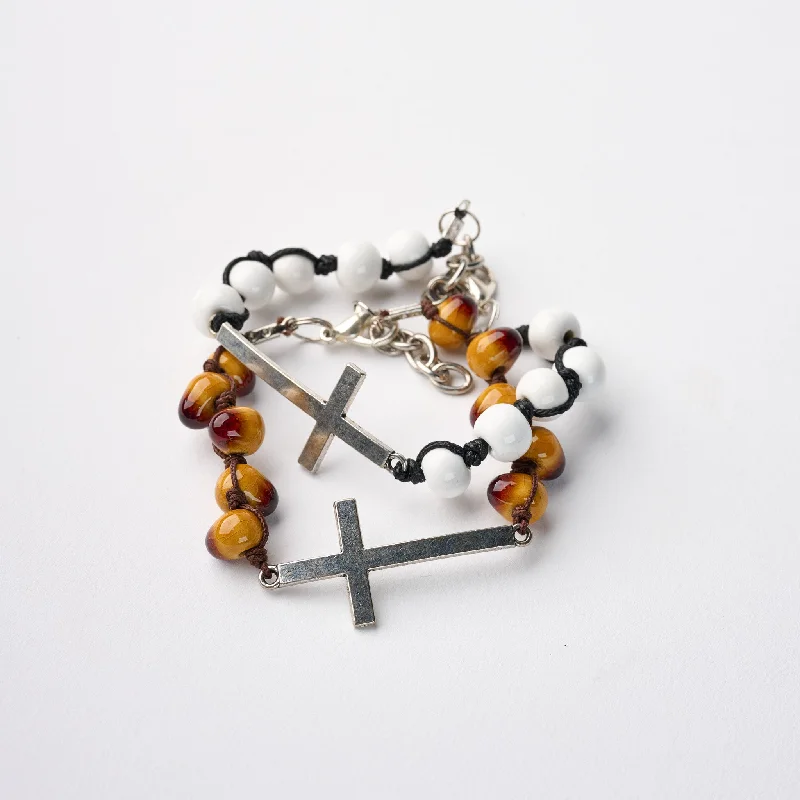 SwaziMUD™ Silver Thin Cross Bracelet