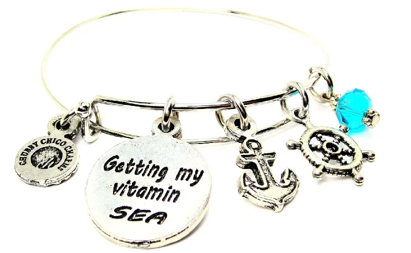 Getting My Vitamin Sea Anchor Ships Wheel Aqua Blue Bangle Bracelet