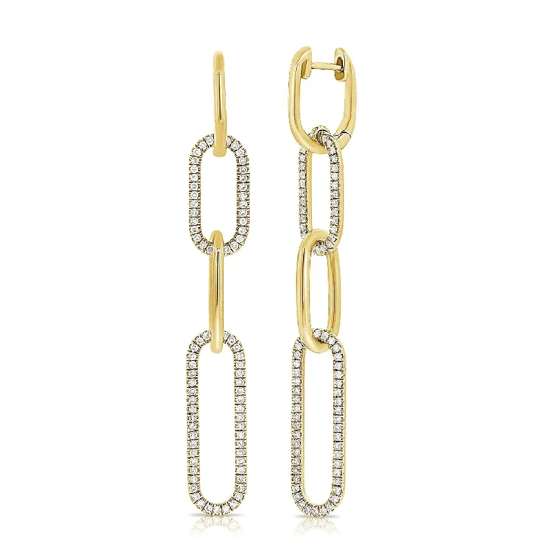 Joelle Diamond Link Earrings 14K Gold 1/2 Cttw. 2 Inches