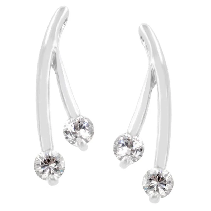 Luxury Branched Cubic Zirconia Earrings Ideal For Special Occasions And Everyday Wear - 23.9 (mm) X 9.9 (mm) X 3.4 (mm)