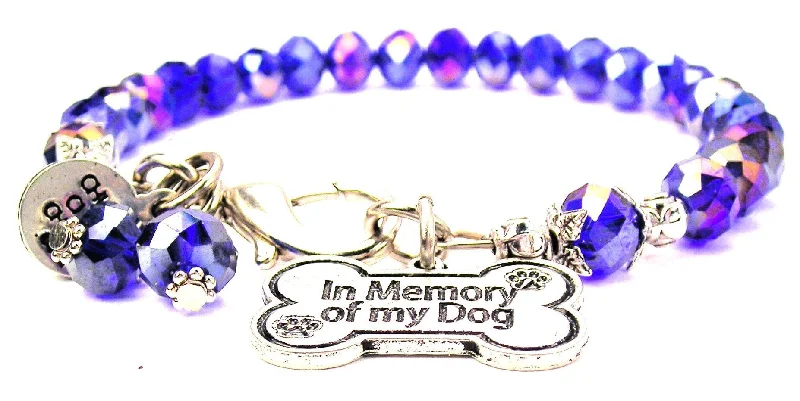 In Memory Of My Dog Splash Of Color Crystal Bracelet