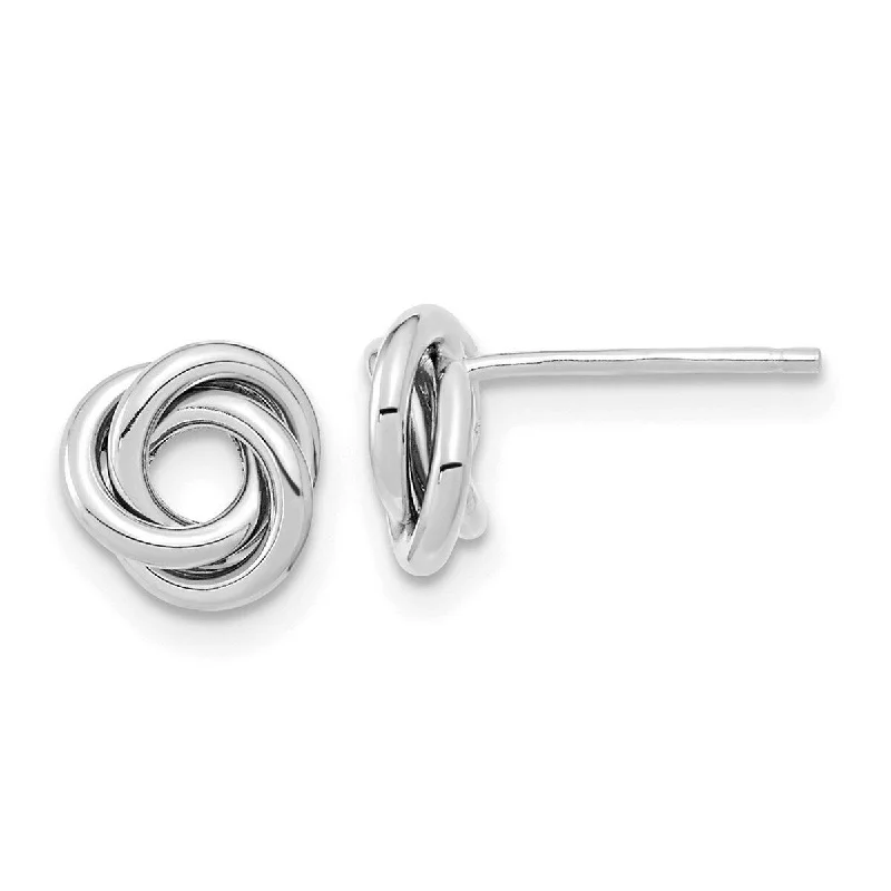 Curata 14k White Gold 8mm Polished Love Knot Post Earrings