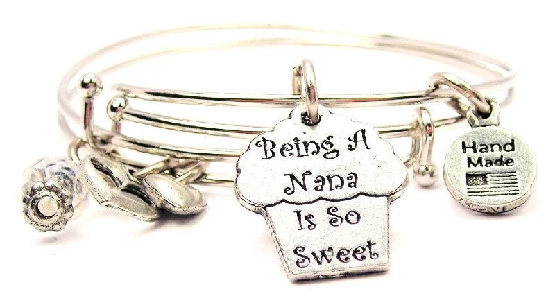 Being A Nana Is So Sweet Expandable Bangle Bracelet Set