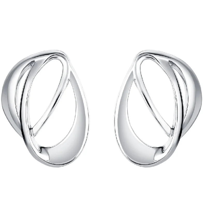 Sterling Silver Interlocking Teardrop Earrings