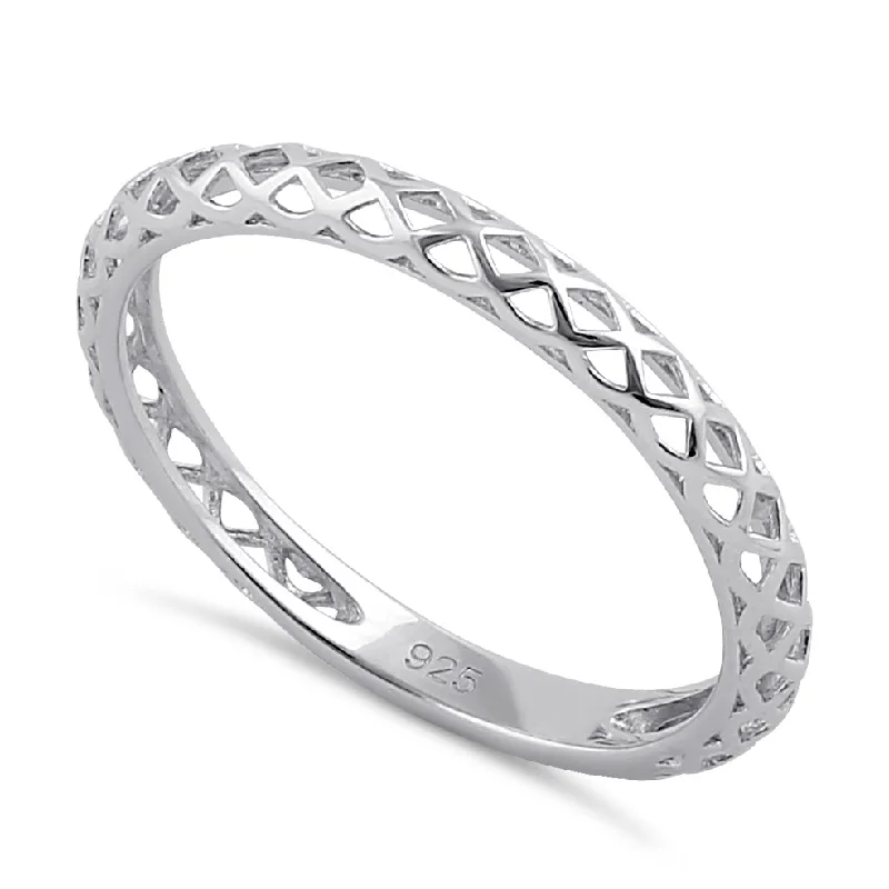 Sterling Silver Basket Band Ring