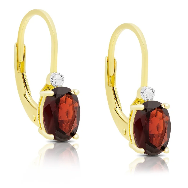 Dolce Giavonna Gold Over Sterling Silver Gemstone and Diamond Accent Birthstone Dangle Earrings