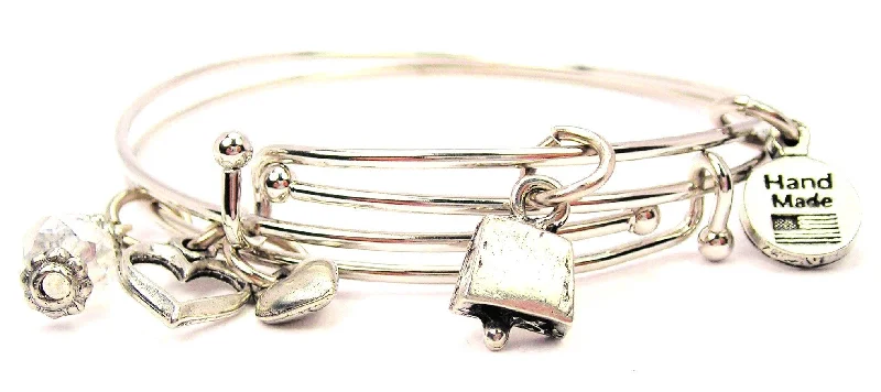 Cow Bell Expandable Bangle Bracelet Set