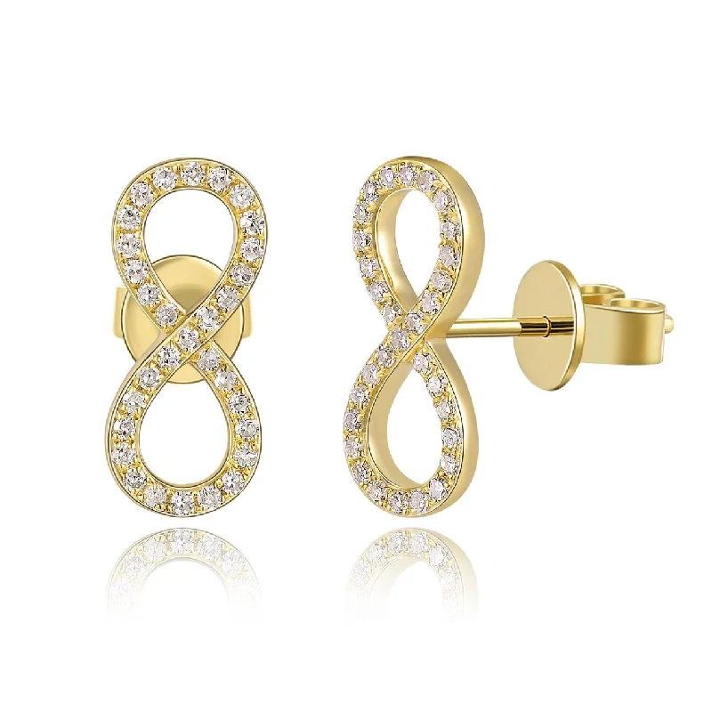 Joelle Infinity Diamond Stud Earrings 14K Gold -