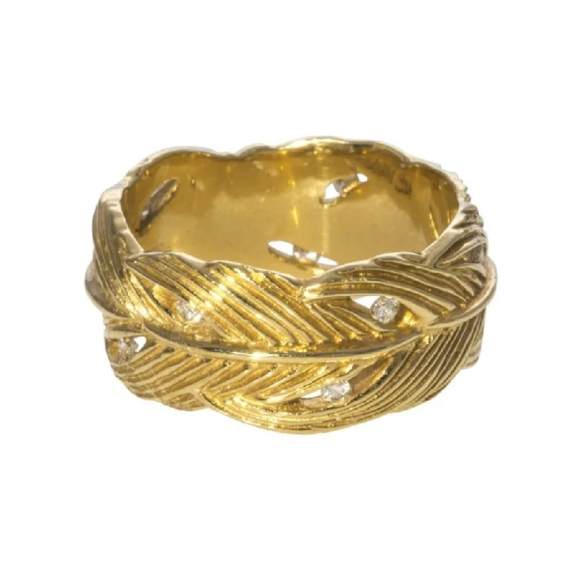 Grainger McKoy Wide Feather Diamond Ring