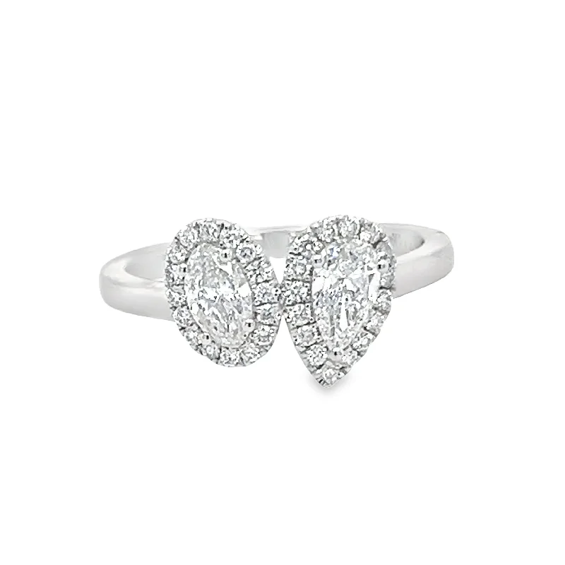 14K Two Diamond Ring - .79ctw