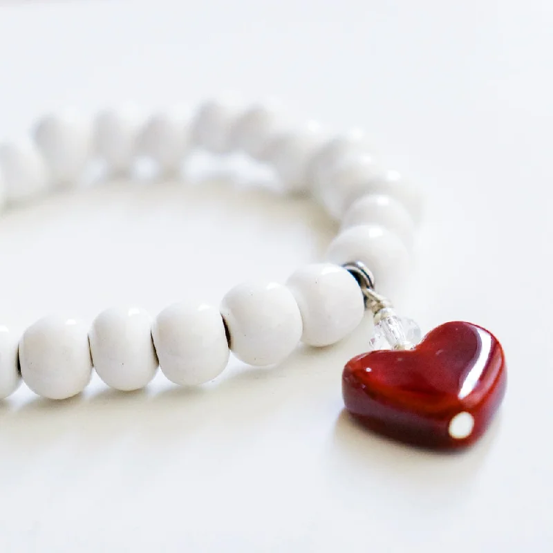 White with Red Heart