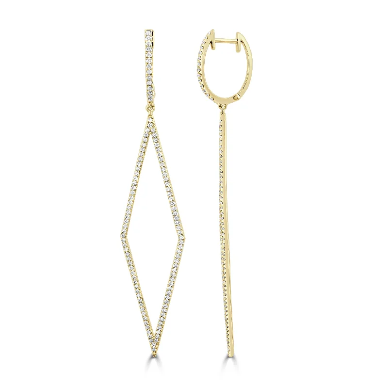 Joelle Diamond Dangle Earrings 18K Gold 1 1/2 CT TDW