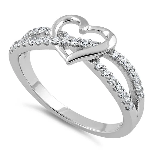 Sterling Silver Heart CZ Ring