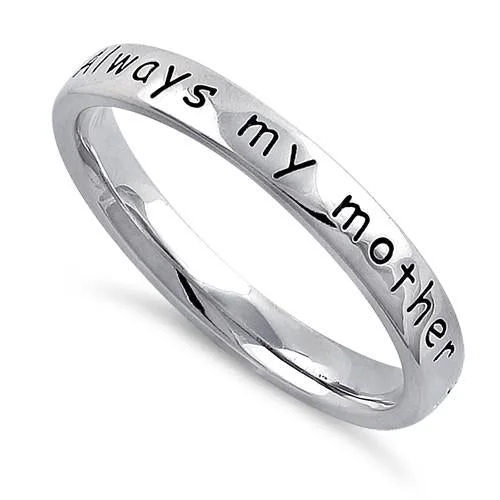 Sterling Silver "Always my mother, forever my friend" Ring