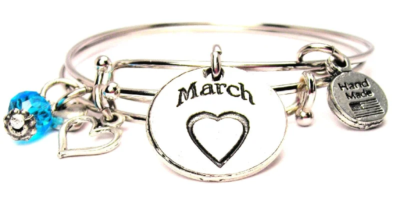 March Circle Expandable Bangle Bracelet Set