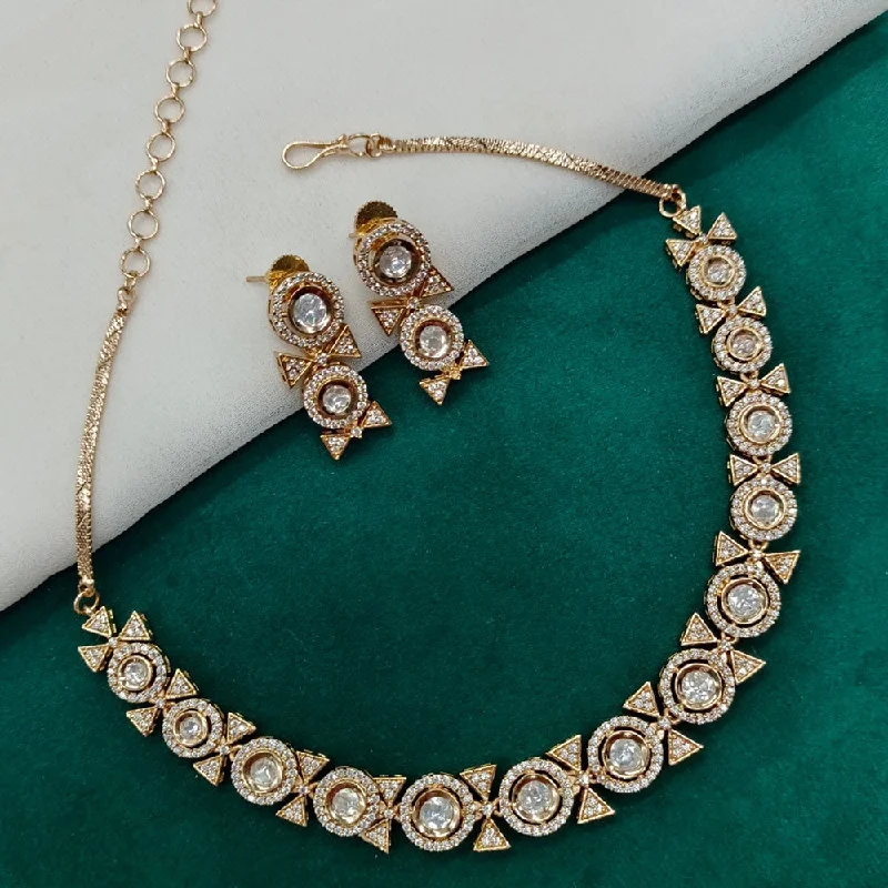 Royal Kundan Jewellery Gold Plated Polki Kundan Necklace Set