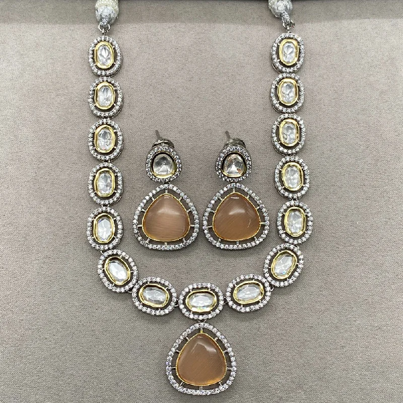 Amoliya Jewels Polki Kundan & Austrian Stone Necklace Set