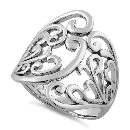 Sterling Silver Floral Vines Ring