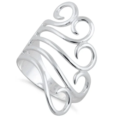 Sterling Silver Freeform Swirl Ring