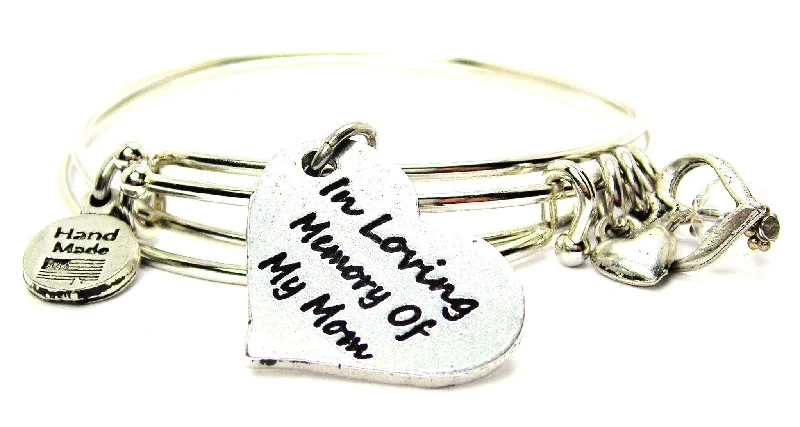 In Loving Memory Of My Mom Expandable Bangle Bracelet Set