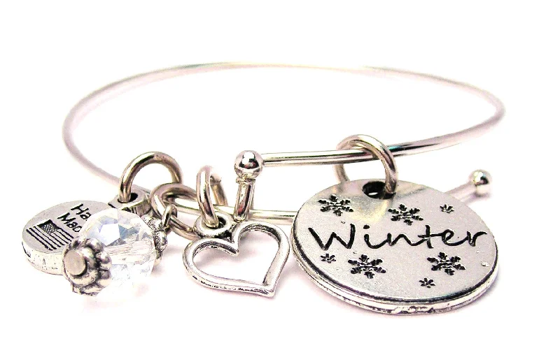 Winter Circle Expandable Bangle Bracelet