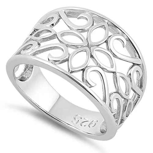 Sterling Silver Elegant Flower Ring