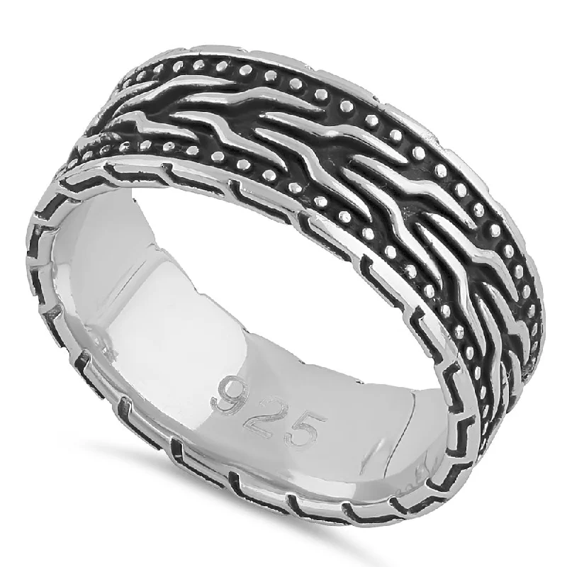 Sterling Silver Pattern Band