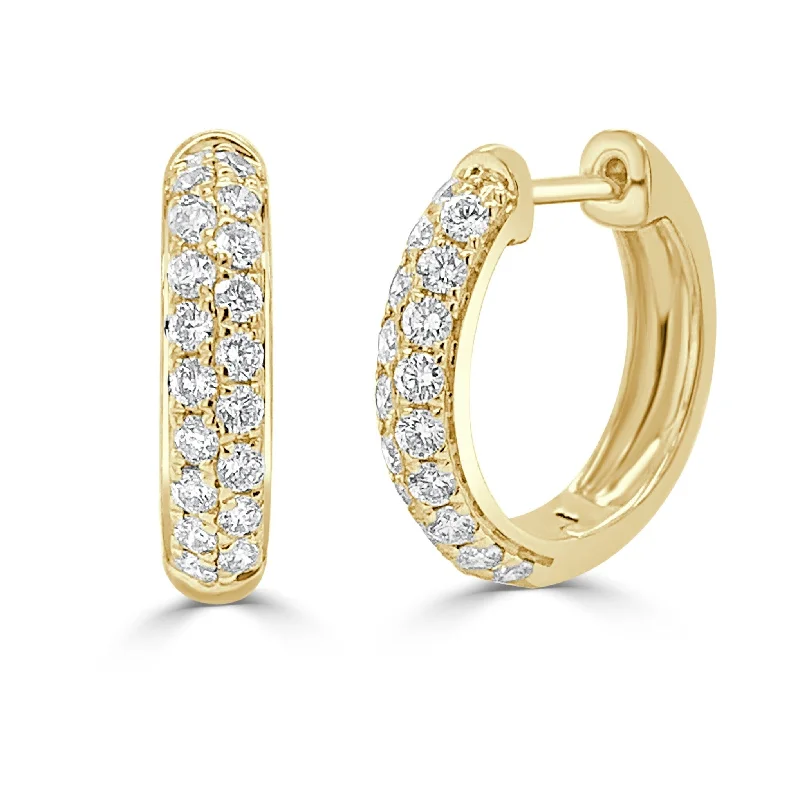 Joelle Pave Diamond Hoops 0.65 ct.TDW Hoop Earrings 14K Gold Diamond Earrings