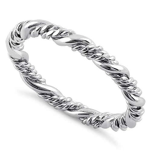 Sterling Silver Simple Rope Twist Ring