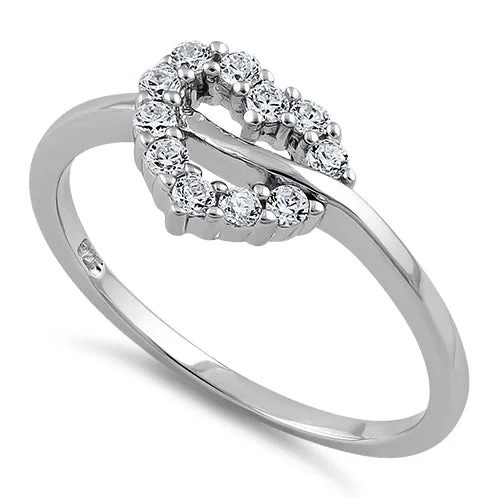 Sterling Silver Heart CZ Ring