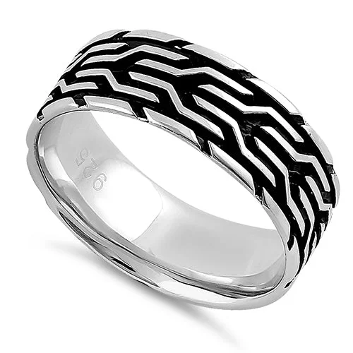 Sterling Silver Ancient Pattern Band