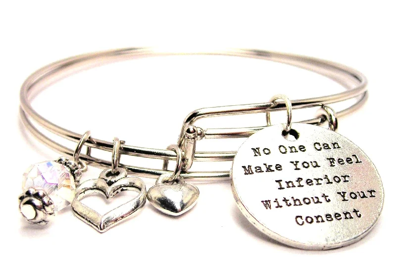 No One Can Make You Feel Inferior Without Your Consent Expandable Bangle Bracelet Set