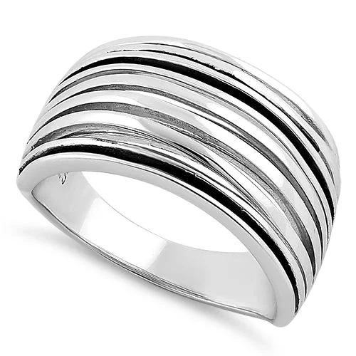 Sterling Silver String Pattern Ring