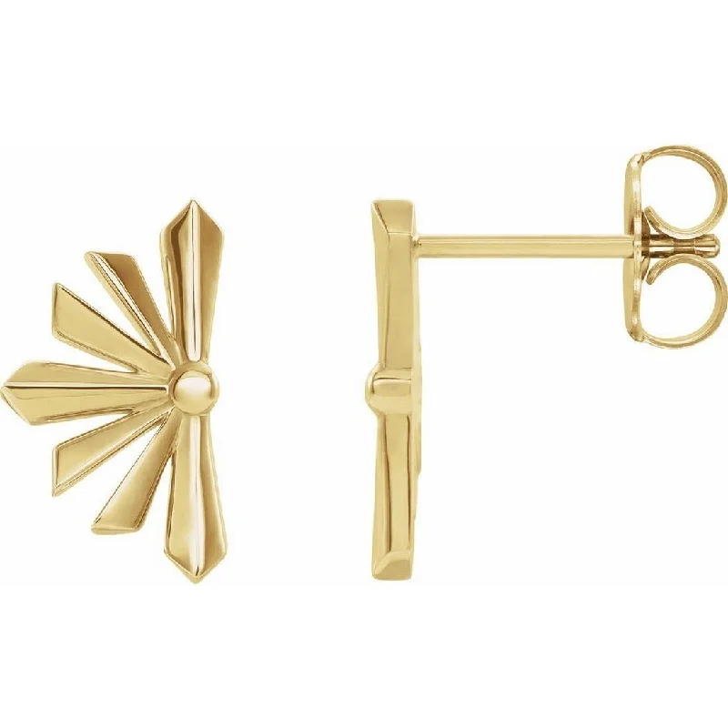 Curata 14k Yellow Gold Polished Starburst Post Earrings 11.31x6.4 mm