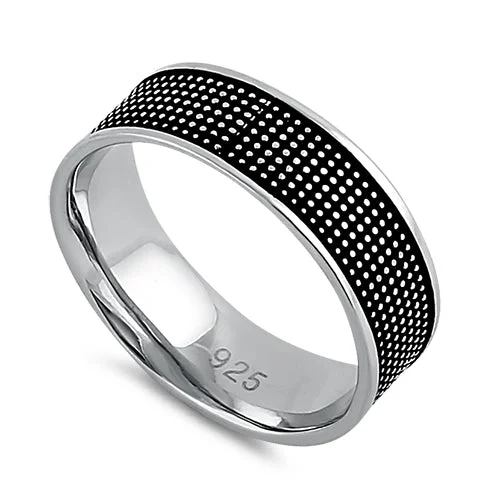 Sterling Silver Spotted Band Ring