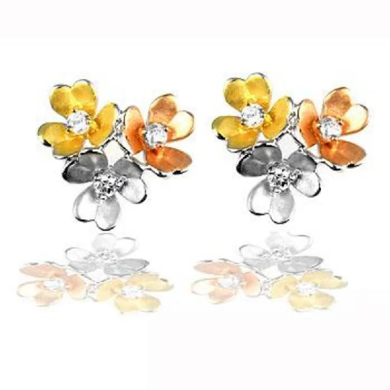 Luxury Cluster Blossom Earrings Ideal For Special Occasions And Everyday Wear - 15.5 (mm) X 15.9 (mm) X 16.1 (mm)