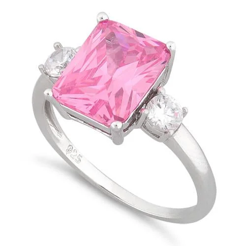 Sterling Silver Pink CZ Ring